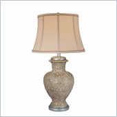 Minka Lighting 1 Light Table Lamp Ambience in Sonoma Silver with Taupe Shade