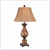 Minka Lighting 1 Light Table Lamp Ambience in Brown with Beige Shade