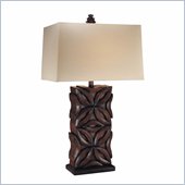 Minka Lighting 1 Light Table Lamp Ambience in Dark Brown with White Shade