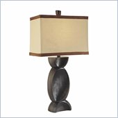 Minka Lighting 1 Light Table Lamp Ambience in Espresso with Beige and Brown Shade