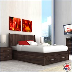 Sonax Pacific Contemporary Ebony Pecan Double Bed 3-Piece Set