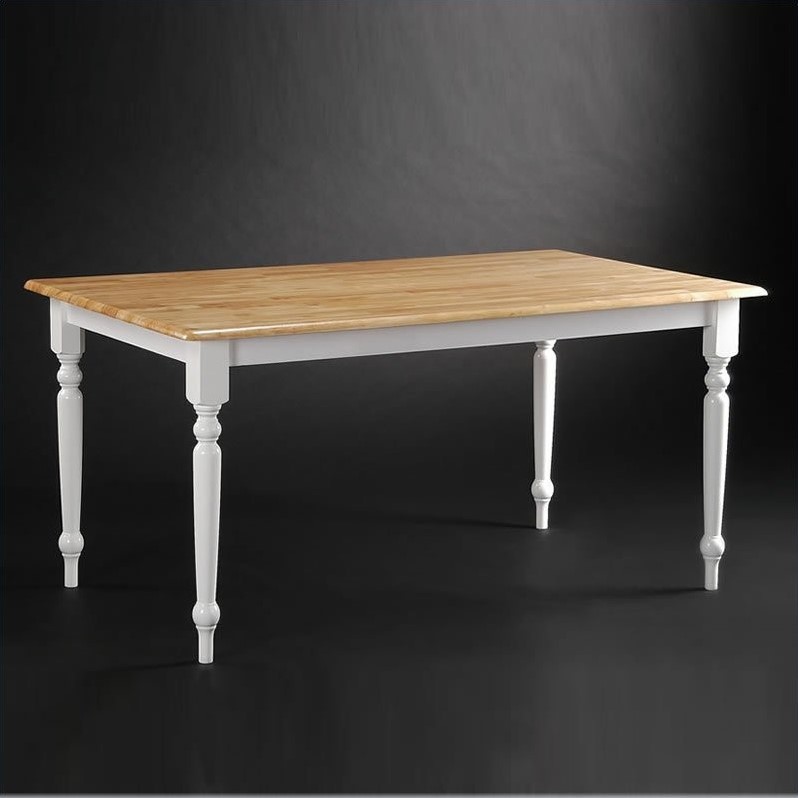 Farmhouse 36" x 60" Dining Table in White and Natural - 70369