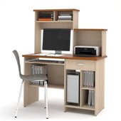 Bestar Active Home Office Computer Desk in Copper Cherry and Maple