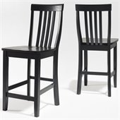 Crosley Furniture Counter Height School House Bar Stool in Black Finish