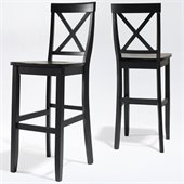 Crosley Furniture Bar Height X-Back Bar Stool in Black Finish