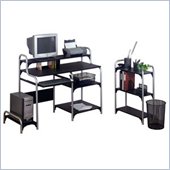 Altra Metal Frame Computer Desk with Bookcase in Black and Silver