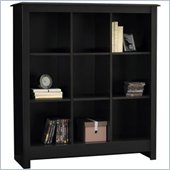 Ameriwood Industries 9 Cube Wood Storage Cubby Bookcase in Black Forest
