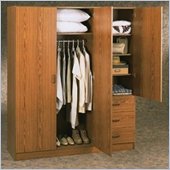 Ameriwood Systembuild Wardrobe Armoire in Oak
