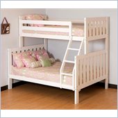Canwood Alpine II Twin over Full Bunk Bed w/ Ladder/Guard Rail in White