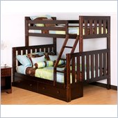 Canwood Alpine II Twin over Full Bunk Bed w/ Ladder/Guard Rail in Espresso