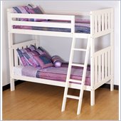 Canwood Alpine II Twin over Twin Bunk Bed w/ Angled Ladder/Guard Rail in White