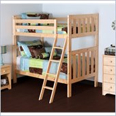 Canwood Alpine II Twin over Twin Bunk Bed w/ Angled Ladder/Guard Rail in Natural