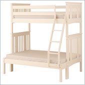 Canwood Base Camp Twin over Full Bunk Bed w/ Ladder/Guard Rail in White