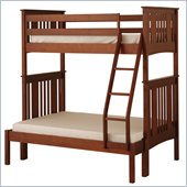 Canwood Base Camp Twin over Full Bunk Bed w/ Ladder/Guard Rail in Cherry 