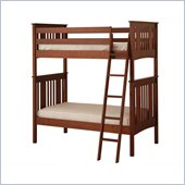 Canwood Base Camp Twin over Twin Bunk Bed w/ Angled Ladder/Guard Rail in Cherry 