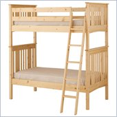Canwood Base Camp Twin over Twin Bunk Bed w/ Angled Ladder/Guard Rail in Natural