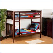 Canwood Base Camp Twin over Twin Bunk Bed w/ Vertical Ladder/Rail in Espresso