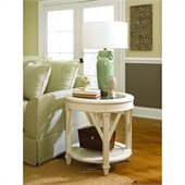 Hammary Promenade Round End Table in Antique Linen