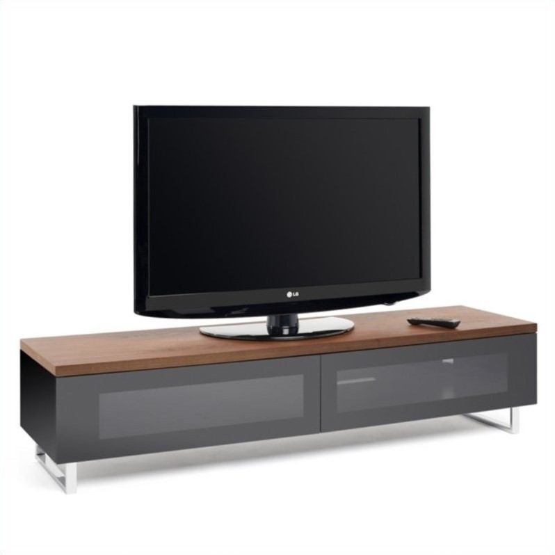 Panorama 80" TV Stand in Walnut and Black - PM160W