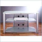 VTI RGR-403 TV Stand in Black Pole / Clear Glass