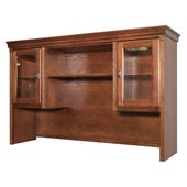Kathy Ireland Home by Martin Furniture Huntington Oxford Storage Hutch with Pull-Out Task Light Bridge in Burnish