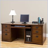 Kathy Ireland Home by Martin Furniture California Bungalow Wood Computer Desk in Mission Oak