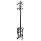 Southern Enterprises Scrolled Standing Coat Rack and Umbrella Stand
