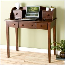 Southern Enterprises Multi-Use Wood Writing & Computer Desk with Hutch in Espresso