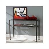 Southern Enterprises Black Sofa Table with Glass Top