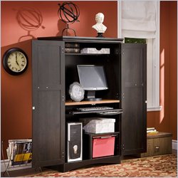 South Shore Gascony Computer Armoire in Dark Ebony