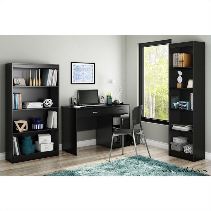 South Shore Axess Small Pure Black Computer Desk On Popscreen
