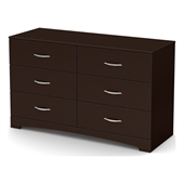 South Shore Back Bay Double Dresser in Dark Chocolate