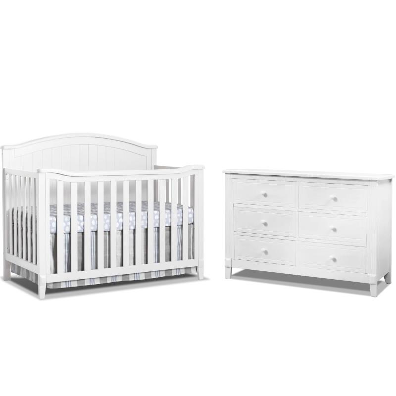white crib grey dresser Babyletto 2 Piece Nursery Set