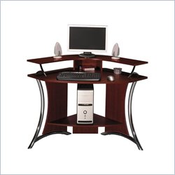 Bush Tacoma Corner Wood Computer Desk in Harvest Cherry