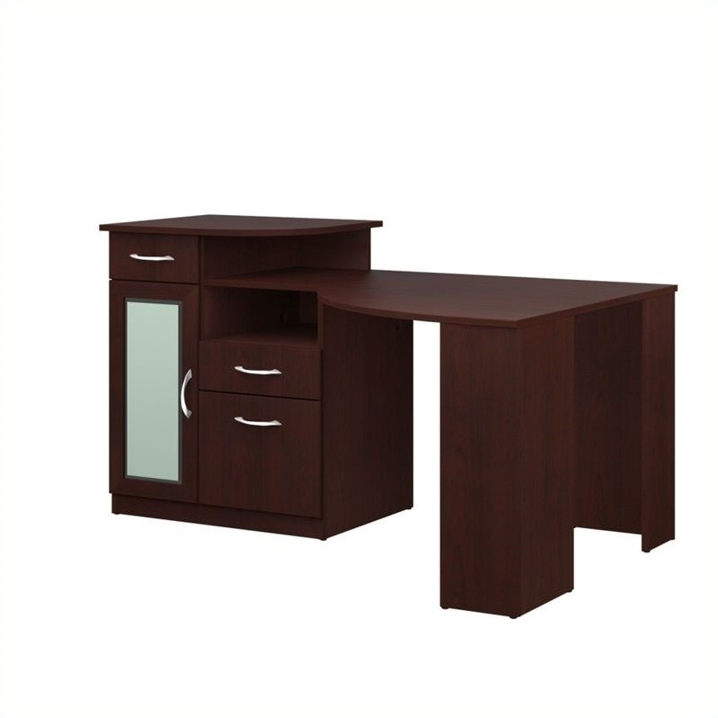 Vantage Corner Home Office Wood Light Dragonwood Computer Desk Rta