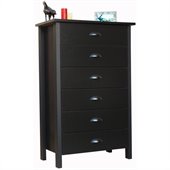 Venture Horizon Nouvelle 6 Drawer Chest in Black Finish
