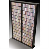 Venture Horizon Double 76-Inch Tall CD DVD Wall Rack Media Storage, Available in Multiple Finishes