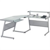 Eurostyle Landon L-Shape Glass Top Computer Desk