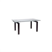 Eurostyle Slater Leather Casaul Dining Table with Glass Top
