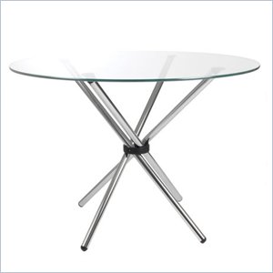 ItalModern Hadi Dining Table with 42 Inch Glass Top ItalModern Hadi Dining Table with 42 Inch Glass Top