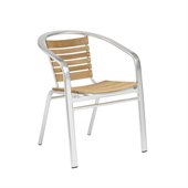 Eurostyle Silva Stacking Teak Outdoor Arm Chair