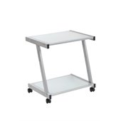 Eurostyle Landon Aluminum/Frosted Glass Printer Cart