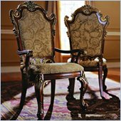Pulaski Royale Upholstered Seat and Back Arm Chair in Rich Cherry Finish