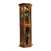 Pulaski English Oak II Bay Window Curio Cabinet