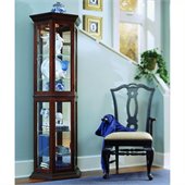 Pulaski Nut Brown II Bay Window Curio Cabinet