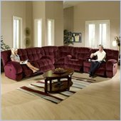 Catnapper Softie 3 Piece Reclining Sectional in Bordeaux