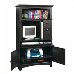Arbor Valley Computer Armoire in Antique Black