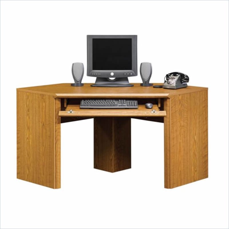 Sauder Orchard Hills Small Corner Wood Carolina Oak Computer Desk ...