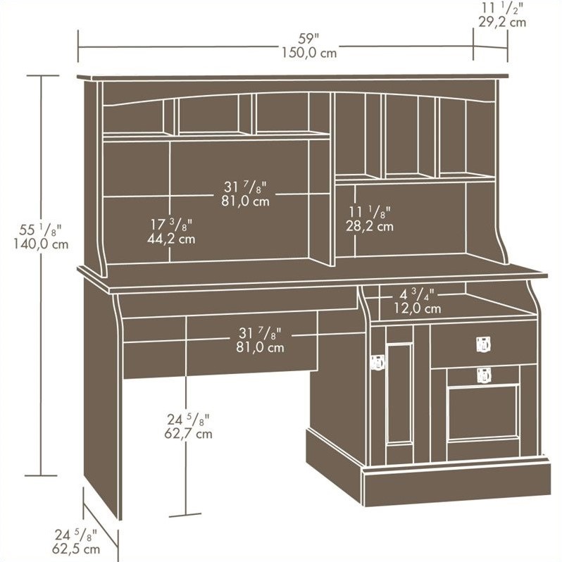 Sauder Graham Hill W Hutch Autumn Maple Finish Computer Sauder Graham Hill Computer Desk With Hutch Autumn Maple