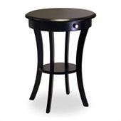 Winsome Solid Wood Round End Table in Black